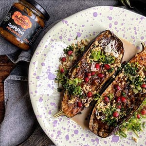 Aubergine recipe with Spicy Mango Chutney